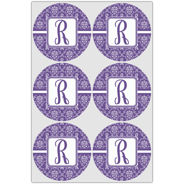 Initial Damask Drink Topper - Large - Set of 6