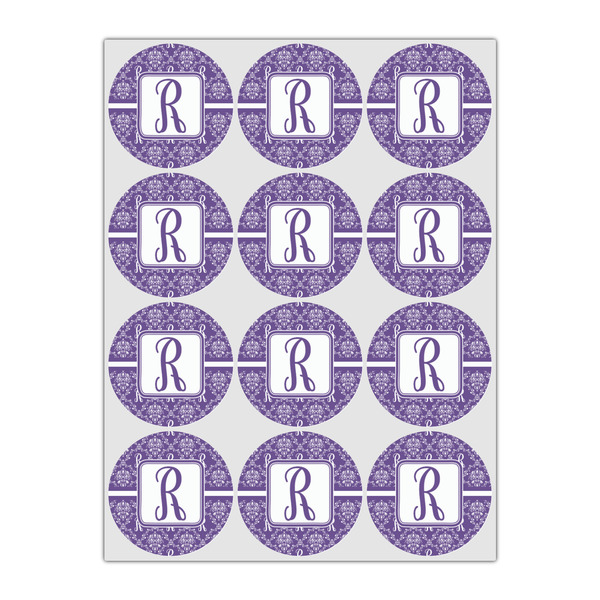 Initial Damask Drink Topper - Small - Set of 12