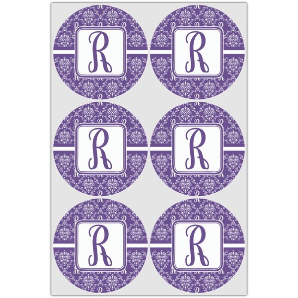 Initial Damask Drink Topper - XLarge - Set of 6