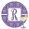 Initial Damask Printed Drink Topper - 3.5"
