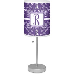 Initial Damask 7" Drum Lamp with Shade (Personalized)