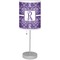 Initial Damask Lamp with Drum Shade
