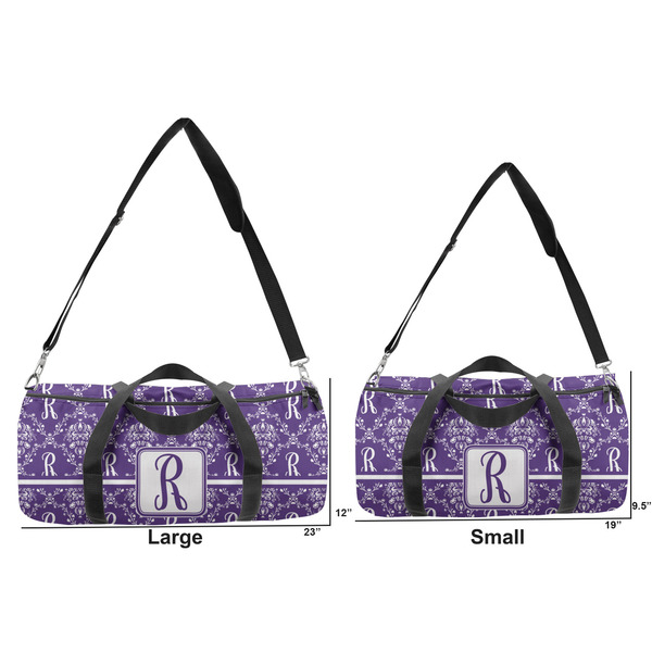 Initial Damask Duffle Bag Small and Large