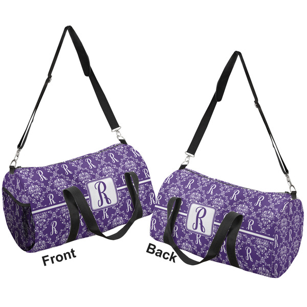 Initial Damask Duffle bag large front and back sides