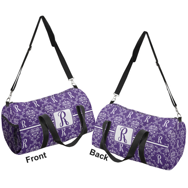 Initial Damask Duffle bag small front and back sides