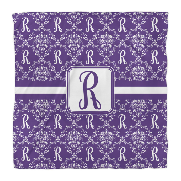 Initial Damask Duvet Cover - Queen - Front