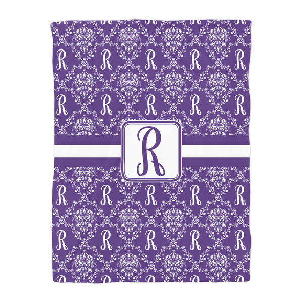 Initial Damask Duvet Cover - Twin - Front