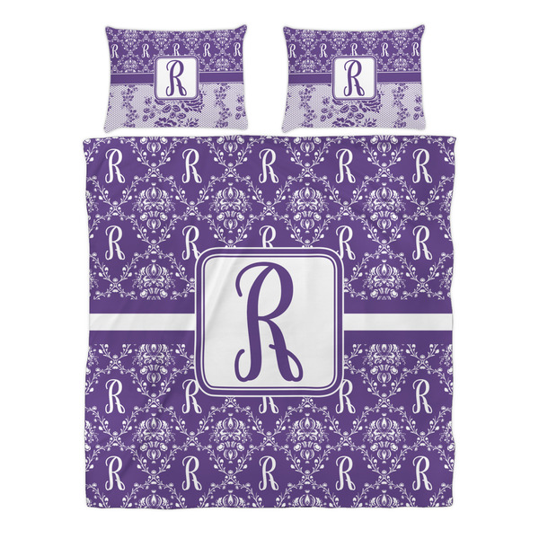 Initial Damask Duvet cover Set - Queen - Alt Approval