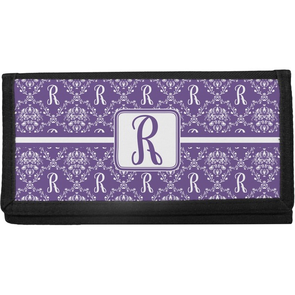 Custom Initial Damask Canvas Checkbook Cover (Personalized)