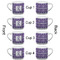 Initial Damask Espresso Cup - 6oz (Double Shot Set of 4) APPROVAL