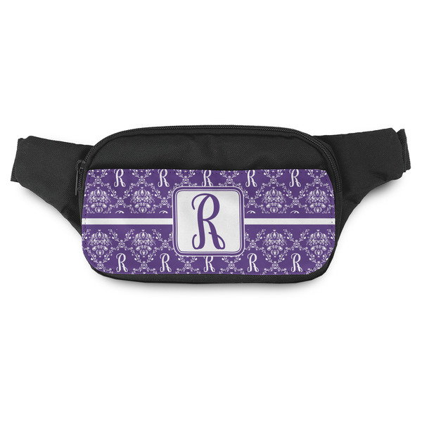 Custom Initial Damask Fanny Pack - Modern Style