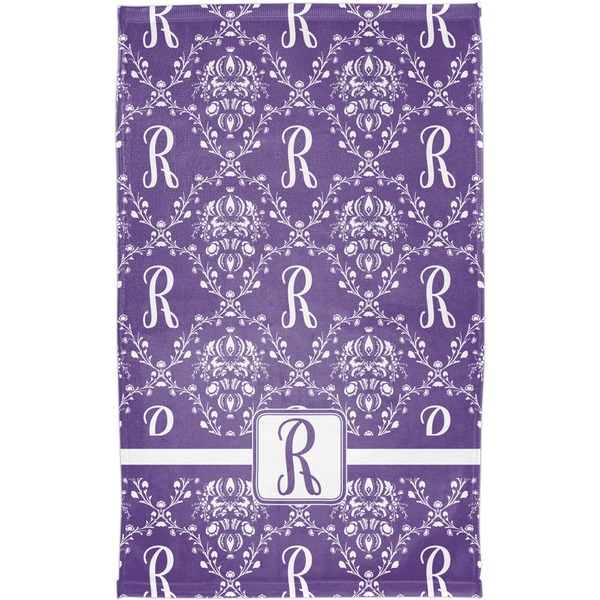 Initial Damask Finger Tip Towel - Full View