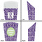 Initial Damask French Fry Favor Box - Front & Back View