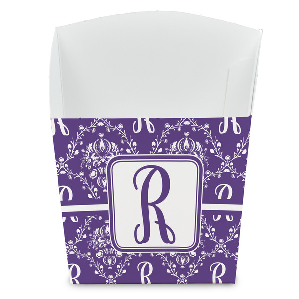 Custom Initial Damask French Fry Favor Boxes