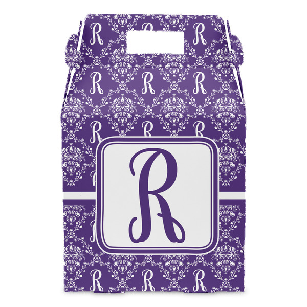 Initial Damask Gable Favor Box - Front
