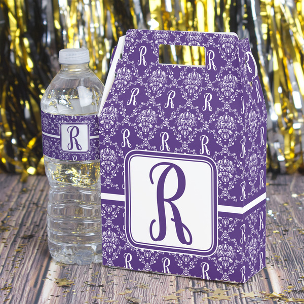 Initial Damask Gable Favor Box - In Context