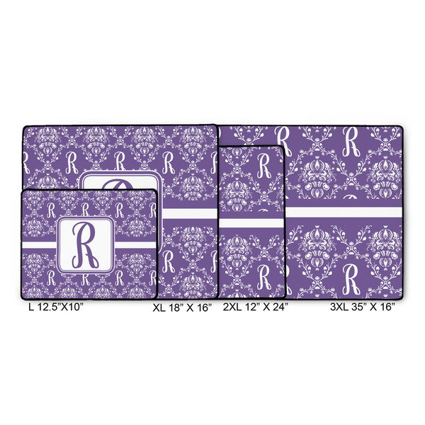 Initial Damask Gaming Mats - SIZE CHART