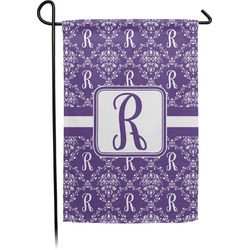 Initial Damask Small Garden Flag - Double Sided