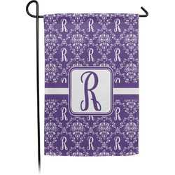 Initial Damask Small Garden Flag - Single Sided