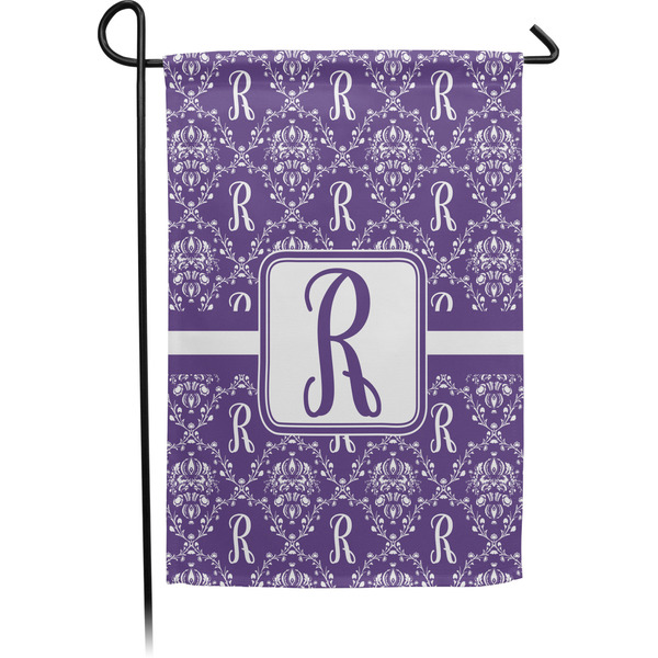 Custom Initial Damask Garden Flag