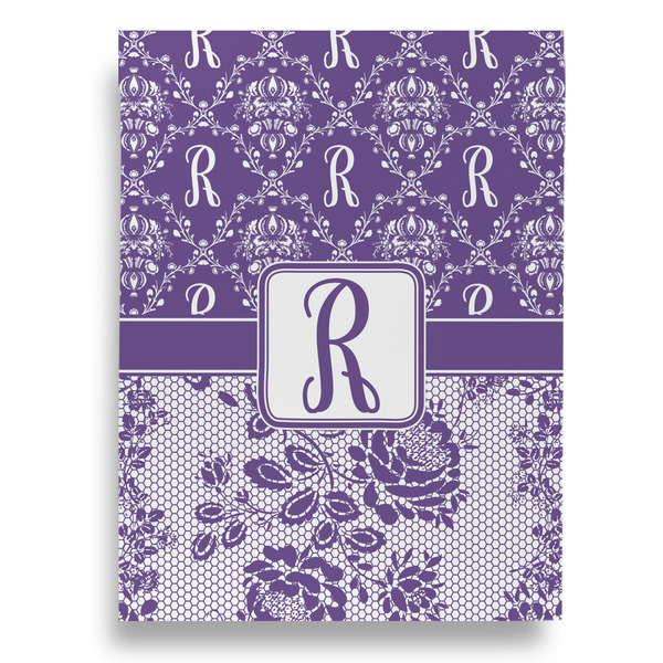Initial Damask Garden Flags - Large - Double Sided - BACK