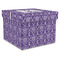 Initial Damask Gift Boxes with Lid - Canvas Wrapped - X-Large - Front/Main