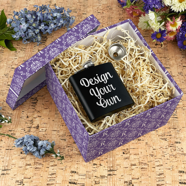 Initial Damask Gift Boxes with Lid - Canvas Wrapped - X-Large - In Context