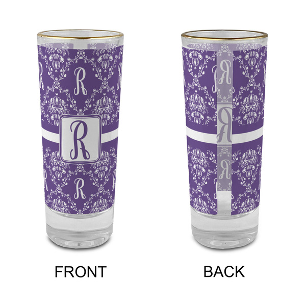 Initial Damask Glass Shot Glass - 2 oz - Single - APPROVAL