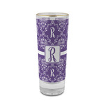 Initial Damask 2 oz Shot Glass - Glass with Gold Rim