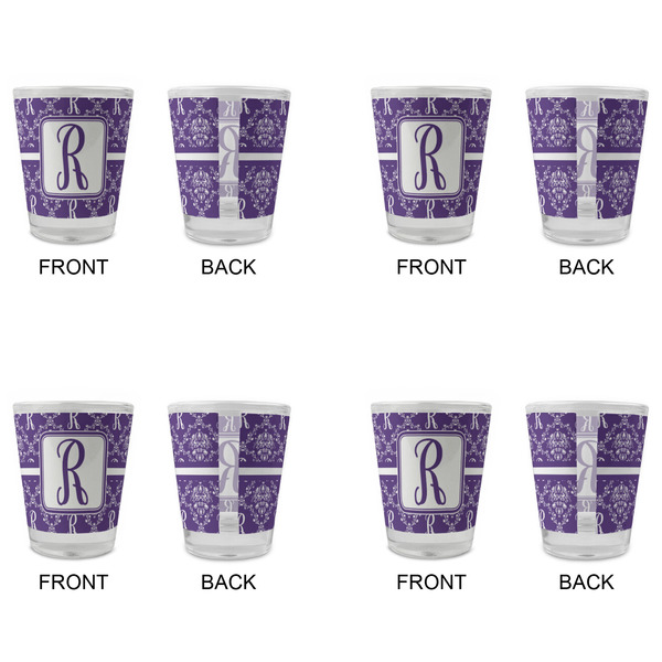 Initial Damask Glass Shot Glass - Standard - Set of 4 - APPROVAL