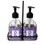 Initial Damask Glass Soap & Lotion Bottles