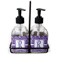 Initial Damask Glass Soap & Lotion Bottles
