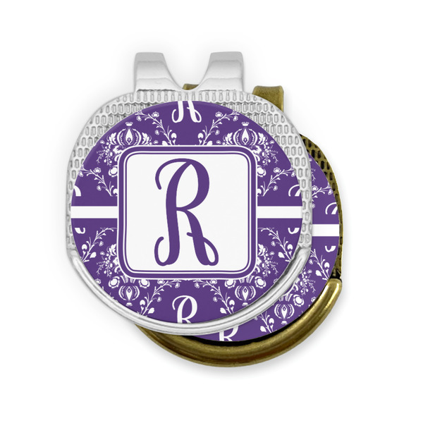 Initial Damask Golf Ball Marker Hat Clip - PARENT/MAIN