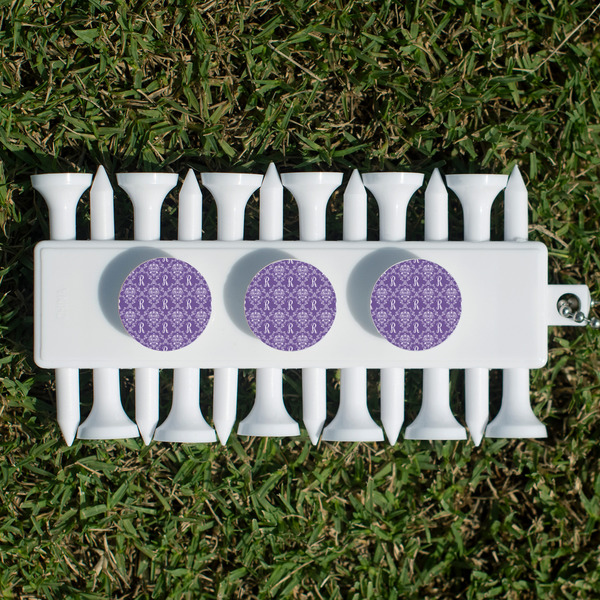 Initial Damask Golf Tees & Ball Markers Set - Back