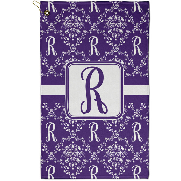 Custom Initial Damask Golf Towel - Poly-Cotton Blend - Small