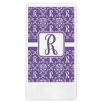 Initial Damask Guest Napkins - Full Color - Embossed Edge