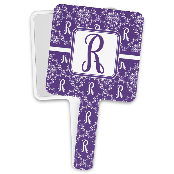 Custom Initial Damask Hand Mirror