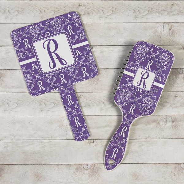 Initial Damask Hand Mirrors - In Context