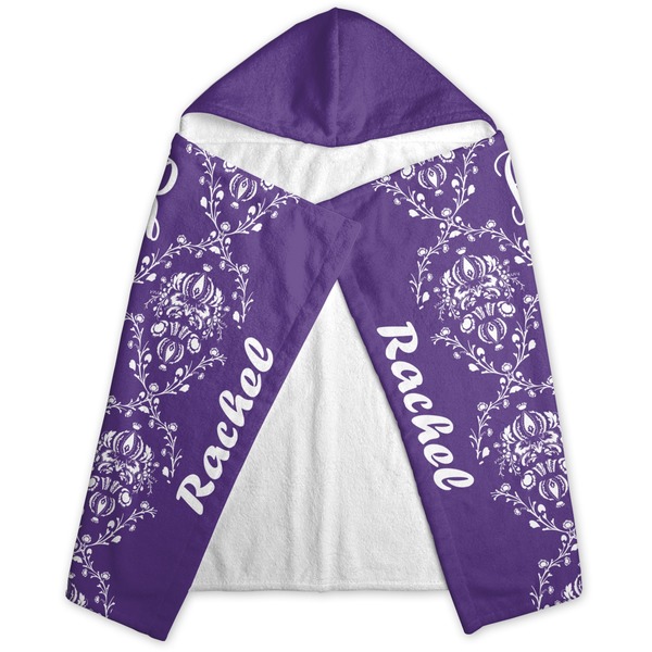 Initial Damask Hooded Towel - Folded