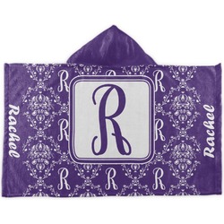 Initial Damask Kids Hooded Towel (Personalized)