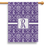 Initial Damask 28" House Flag - Single Sided