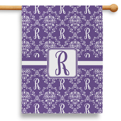 Initial Damask 28" House Flag - Single Sided