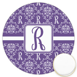 Initial Damask Printed Cookie Topper - 3.25"