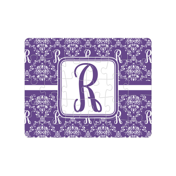 Custom Initial Damask Jigsaw Puzzles