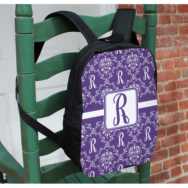 Initial Damask Kids Backpack - In Context