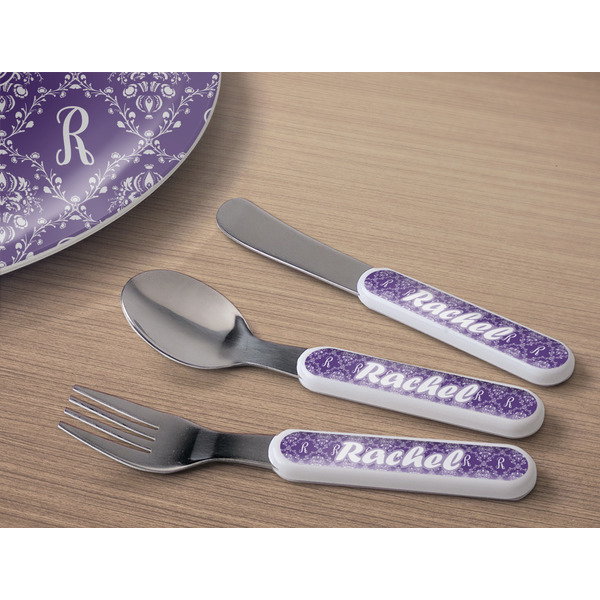 Initial Damask Kids Flatware w/ Plate