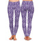 Initial Damask Ladies Leggings - Front and Back