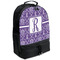 Initial Damask Large Backpack - Black - Angled View