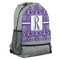 Initial Damask Large Backpack - Gray - Angled View