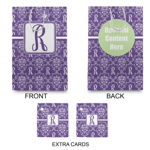 Initial Damask Large Gift Bag - Approval